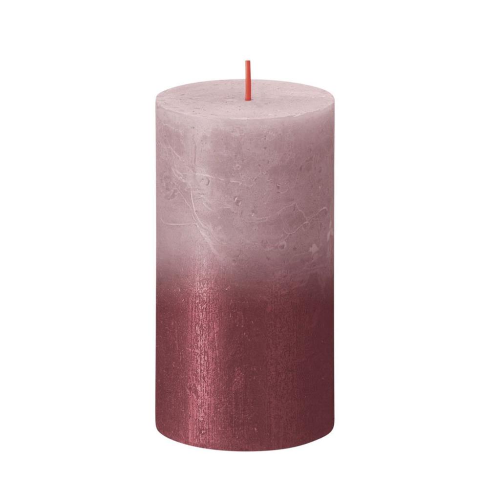 Bolsius Faded Rose Red Rustic Metallic Pillar Candle 13cm x 7cm £6.74